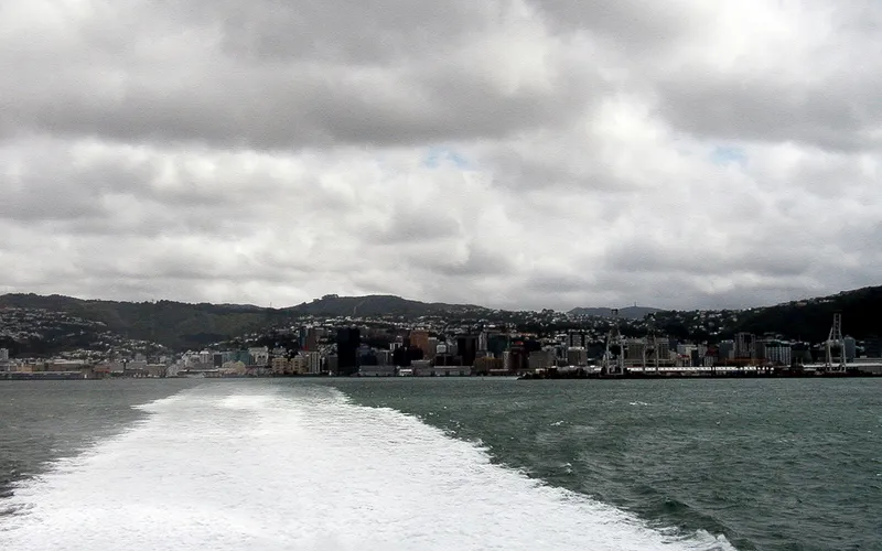 Leaving Wellington on the ferry