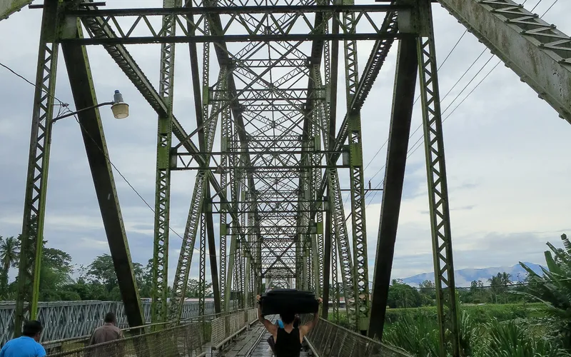 Old railway bridge across the border