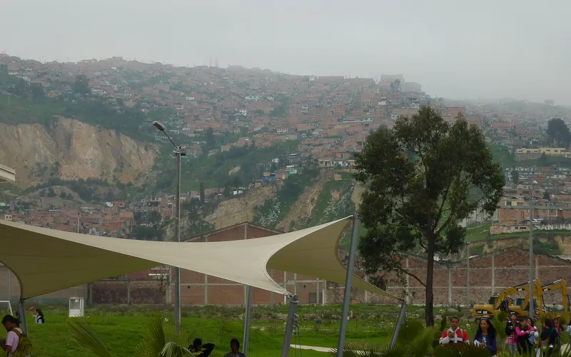 Houses on the hillside in Soacha on the oustkirts of Bogota