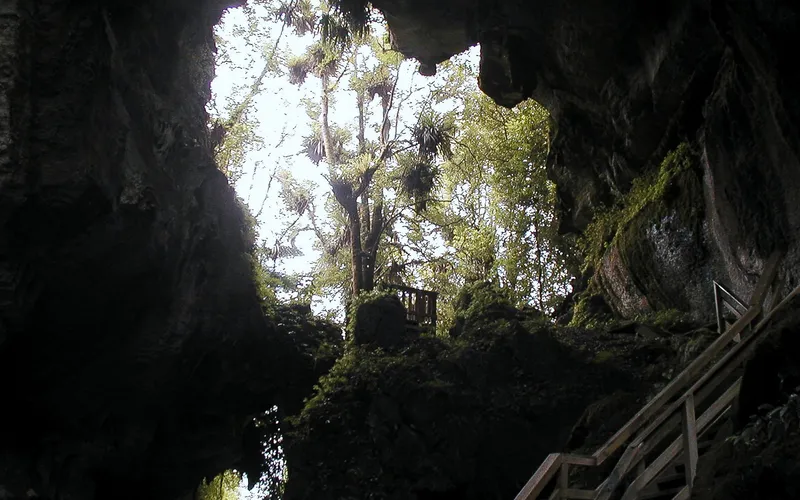 Pathway through a cavern on the north island
