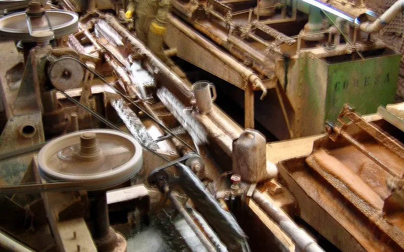 Inside the processing plant of one of the mining companies