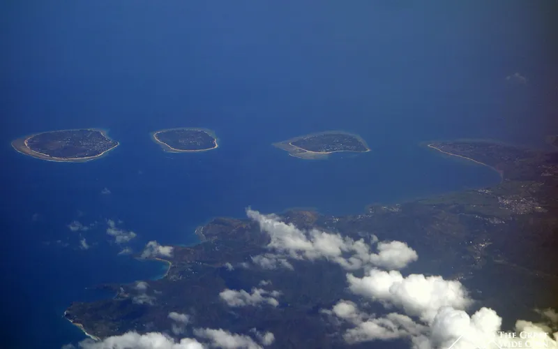 The Gili Islands from an airplane