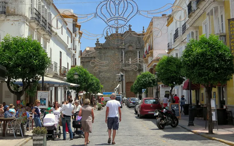 The cathedral at the end of the main street in the old city