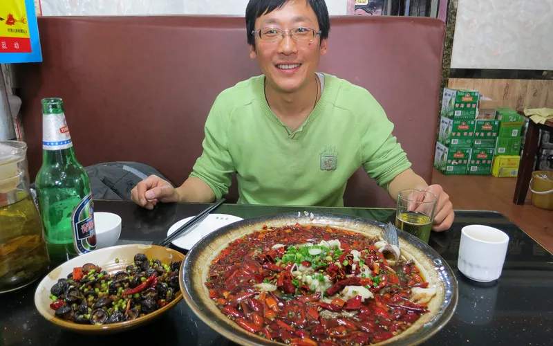 Lunch with Zhao whom I met on the train to Urumqi