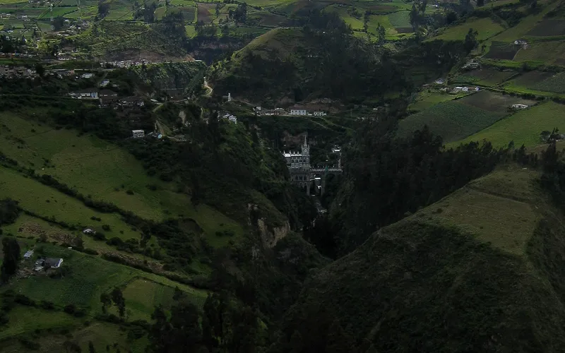 Sanctuary of Las Lajas from the viewpoint