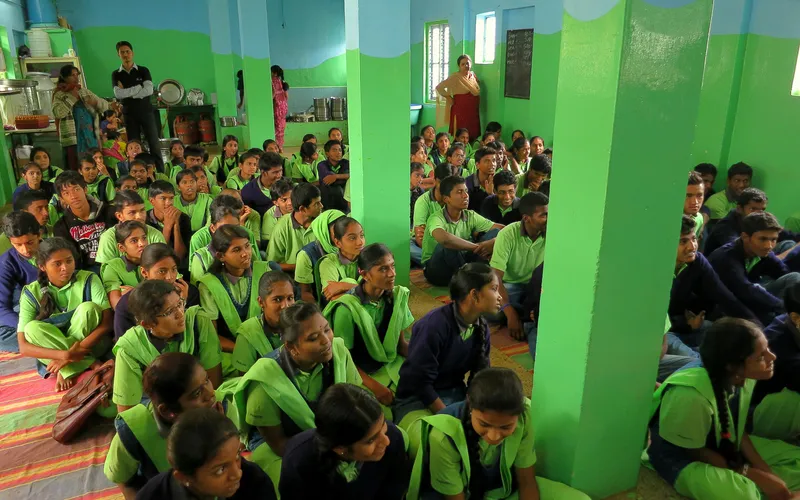 The kids awaiting the start of the program