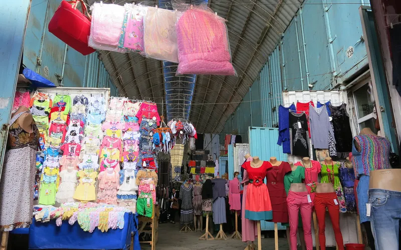 Looking inside the containers at the new bazaar