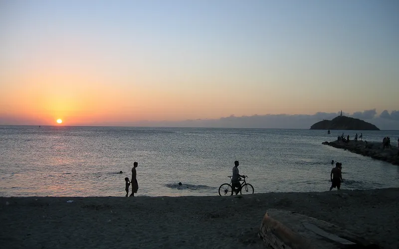 Sunset on the beach in Santa Marta