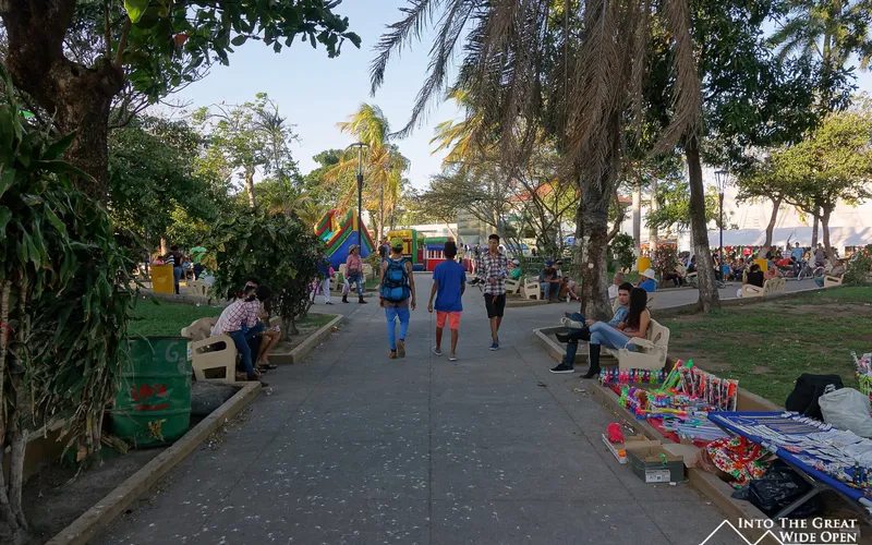 Main park during the Fiesta de Liberia