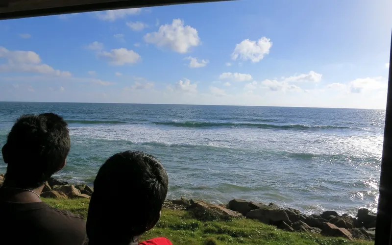 The view from the train along the coast