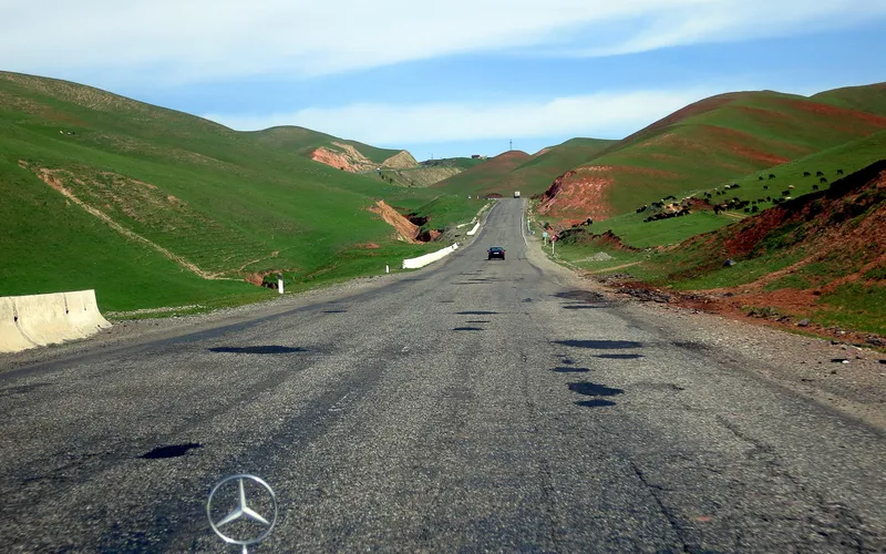 Road to Bishkek through the countryside