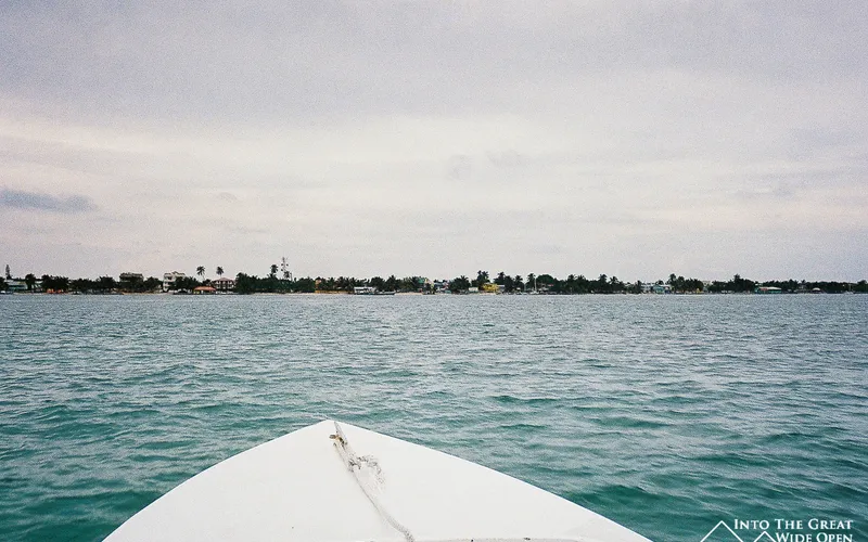 On the boat to Caye Caulker